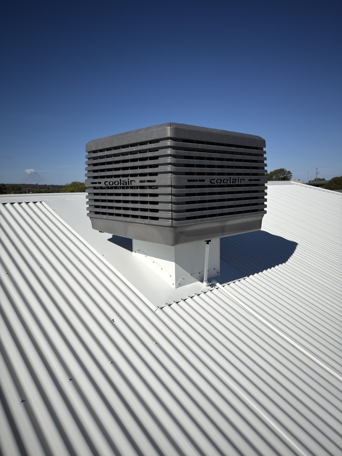 Coolair evaporative unit on a colorbond roof